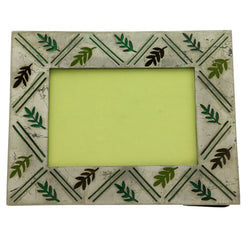 Mi Amore Leaves Picture-Frame Silver-Tone/Green