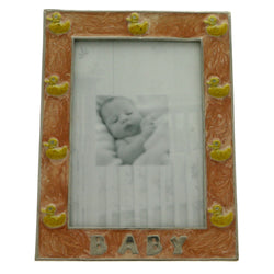 Mi Amore Baby Carriage Ducky Picture-Frame Peach & Yellow