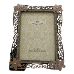 Mi Amore Flower Picture-Frame Pewter/Pink