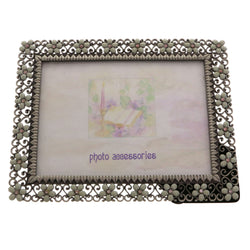 Mi Amore Flower Picture-Frame Pewter/Green