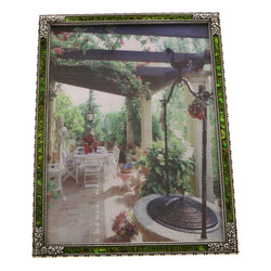 Mi Amore Flower Picture-Frame Pewter/Green