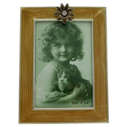 Mi Amore Flower Picture-Frame Brown/Silver-Tone