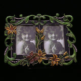 Mi Amore Butterfly Flower Dual-Photo-Frame Green & Multicolor