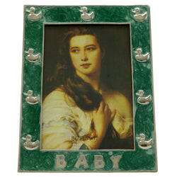 Mi Amore 5x7 in. Baby Picture-Frame Green & Silver-Tone