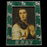Mi Amore 5x7 in. Baby Picture-Frame Green & Silver-Tone