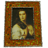 Mi Amore 4x6in. Leaves Picture-Frame Orange & Silver-Tone