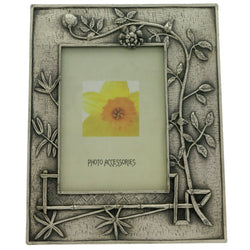 Mi Amore 3 1/2x5in. Flower Picture-Frame Silver-Tone