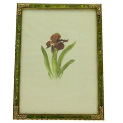 Mi Amore 5x7in. Flower Picture-Frame Green & Gold-Tone