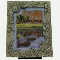 Mi Amore 4x6in. Flower Picture-Frame Silver-Tone