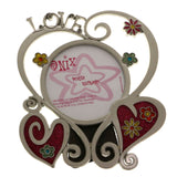 Mi Amore Love  Heart Flower Picture-Frame Pewter & Multicolor
