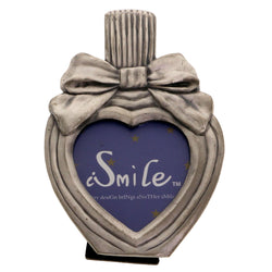 Mi Amore  Heart Ribbon Picture-Frame Pewter