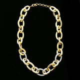Luxury Crystal Chain Link Necklace Gold NWOT