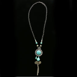 Luxury Semi-Precious Stone Y-Necklace Silver/Blue NWOT