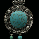 Luxury Semi-Precious Stone Y-Necklace Silver/Blue NWOT
