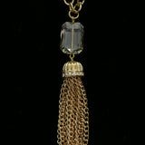 Luxury Crystal Y-Necklace Gold/Gray NWOT