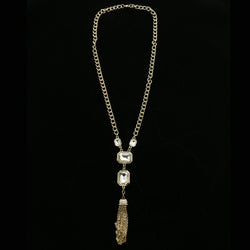 Luxury Crystal Y-Necklace Gold NWOT