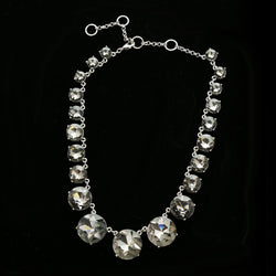 Luxury Faceted Necklace Silver/Gray NWOT