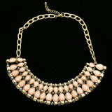 Luxury Faceted Necklace Gold/Pink NWOT