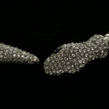 Luxury Crystal Snake Necklace Silver & Black NWOT