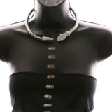 Luxury Crystal Snake Necklace Silver & Black NWOT