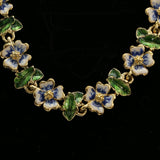 Luxury Flower Necklace Gold/Green NWOT