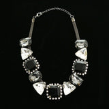 Luxury Crystal Necklace Gunmetal/Black NWOT