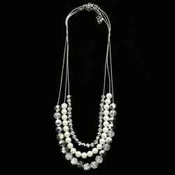 Luxury Pearl Necklace Silver/White NWOT
