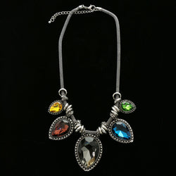 Luxury Faceted Necklace Silver/Multicolor NWOT