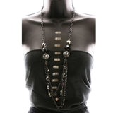 Luxury Crystal Magnetic Clasp Necklace Gunmetal & Black NWOT