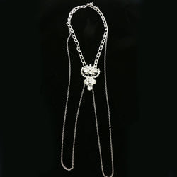 Luxury Crystal Y-Necklace Silver NWOT