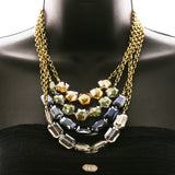 Luxury Crystal Necklace Gold/Dark-Silver NWOT