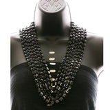 Luxury Faceted Necklace Gunmetal/Black NWOT