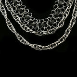 Luxury Leather Strand Necklace Gunmetal/Black NWOT