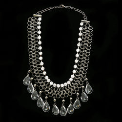 Luxury Crystal Necklace Gunmetal NWOT