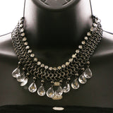 Luxury Crystal Necklace Gunmetal NWOT