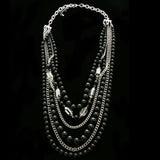 Luxury Crystal Necklace Silver/Black NWOT