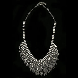 Luxury Crystal Necklace Gunmetal NWOT