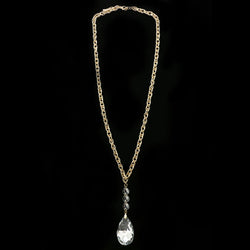 Luxury Crystal Y-Necklace Gold NWOT