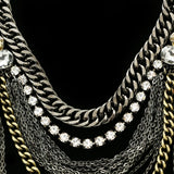 Luxury Crystal Necklace Gunmetal/Gray NWOT