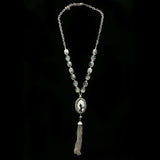 Luxury Crystal Y-Necklace Silver NWOT