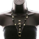 Luxury Faceted Necklace Gunmetal/Black NWOT