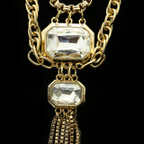 Luxury Crystal Y-Necklace Gold NWOT