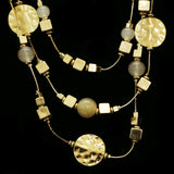 Luxury Hammered Finish Necklace Gold/White NWOT