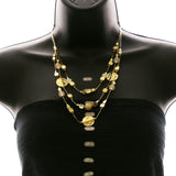 Luxury Hammered Finish Necklace Gold/White NWOT