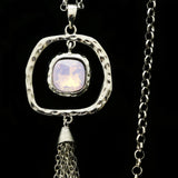 Luxury Faceted Pendant-Necklace Silver/Pink NWOT
