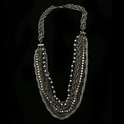Luxury Crystal Necklace Gunmetal NWOT