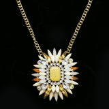 Luxury Crystal Necklace Gold/White NWOT