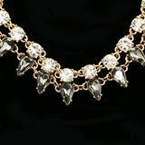 Luxury Crystal Necklace Gold/Gray NWOT