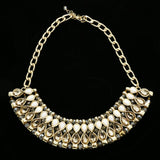 Luxury Faceted Necklace Gold/White NWOT