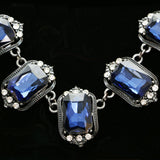 Luxury Crystal Necklace Gunmetal/Blue NWOT